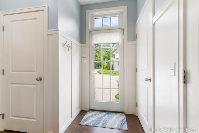 807 Lake St Unit 7, Saugatuck, MI 49453 - doorway to outside with dark wood-style floors