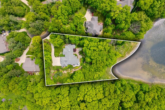 6461 E Bay Ln, Richland, MI 49083 - aerial perspective of suburban area featuring property parcel outlined
