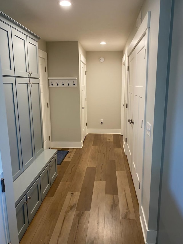 3699 Teton Dr, Hudsonville, MI 49426 - mudroom with recessed lighting, baseboards, and dark wood-style flooring