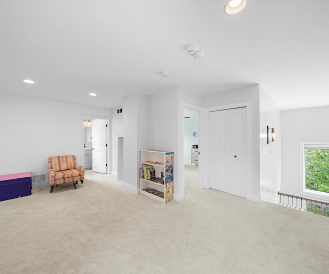 6201 Donovanridge, Dexter, MI 48130 - living area with carpet floors, recessed lighting, and baseboards