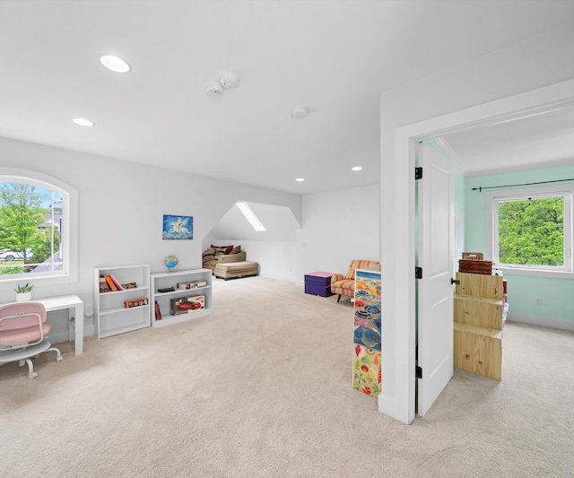 6201 Donovanridge, Dexter, MI 48130 - rec room featuring carpet flooring and recessed lighting