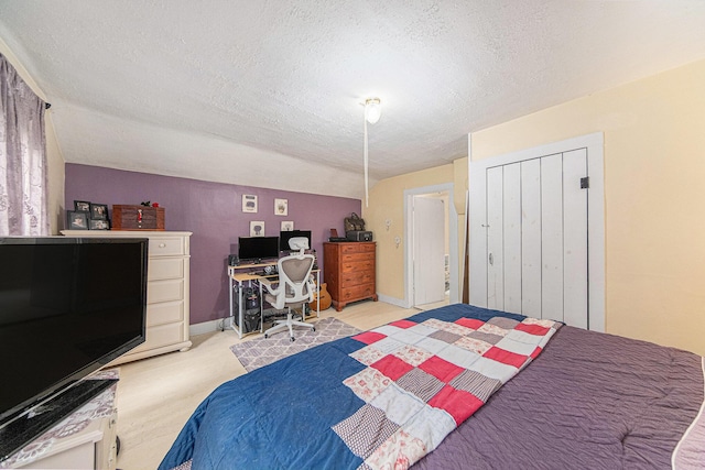 436 Portage St, Grass Lake, MI 49240 - bedroom with a textured ceiling, a closet, and baseboards
