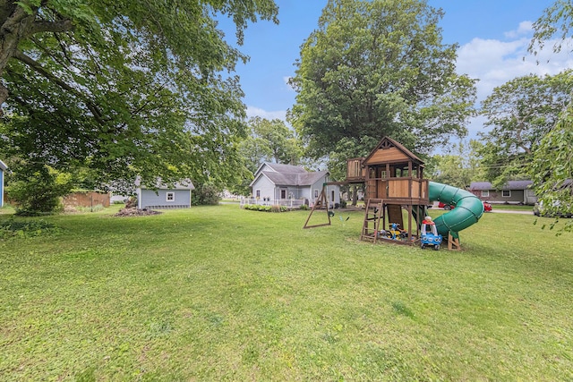 436 Portage St, Grass Lake, MI 49240 - view of yard featuring a playground