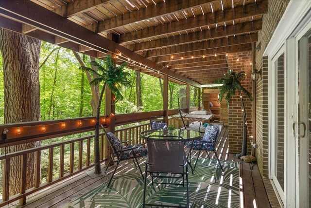 3427 E Dobson Pl, Ann Arbor, MI 48105 - wooden deck featuring outdoor dining space
