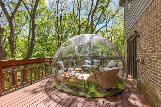 3427 E Dobson Pl, Ann Arbor, MI 48105 - wooden deck featuring an outdoor living space