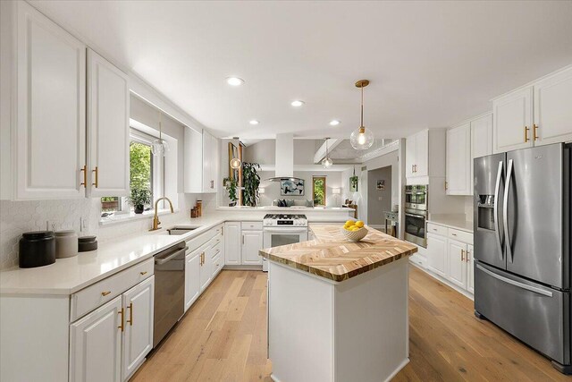 3427 E Dobson Pl, Ann Arbor, MI 48105 - kitchen featuring stainless steel appliances, a sink, recessed lighting, and white cabinetry