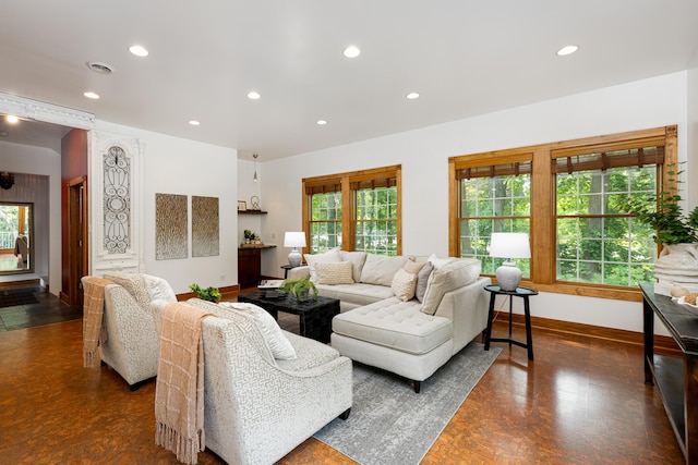 818 S 7th St, Ann Arbor, MI 48103 - living area featuring recessed lighting and baseboards