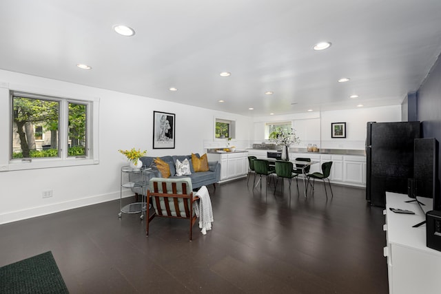 818 S 7th St, Ann Arbor, MI 48103 - dining space with recessed lighting, baseboards, and dark wood finished floors