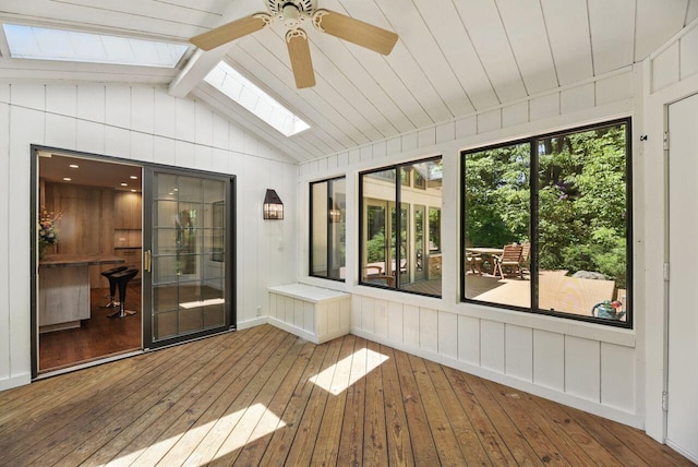 1630 S 3rd St, Niles, MI 49120 - unfurnished sunroom featuring ceiling fan and a skylight