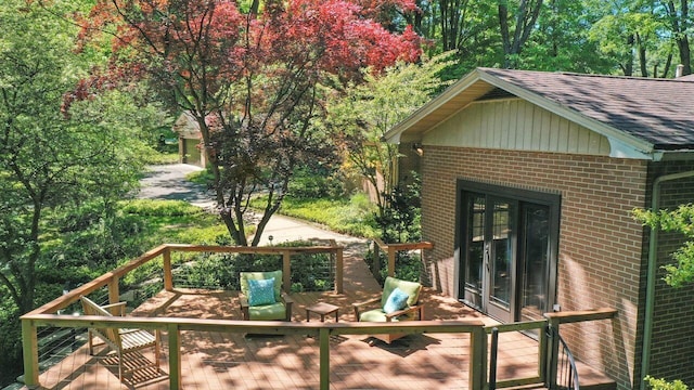 1630 S 3rd St, Niles, MI 49120 - view of wooden balcony featuring french doors and a deck