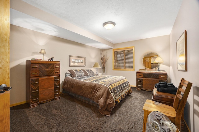 6838 E Michillinda Rd, Twin Lake, MI 49457 - carpeted bedroom featuring baseboards and a textured ceiling