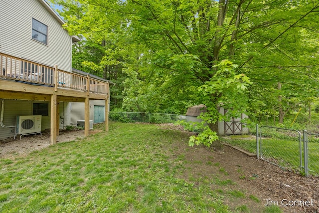 1480 W 72nd St, Newaygo, MI 49337 - view of yard with ac unit and a wooden deck