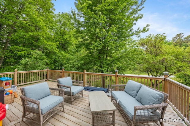 1480 W 72nd St, Newaygo, MI 49337 - wooden deck featuring outdoor lounge area