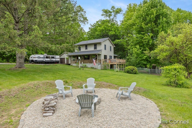 1480 W 72nd St, Newaygo, MI 49337 - view of yard with a fire pit