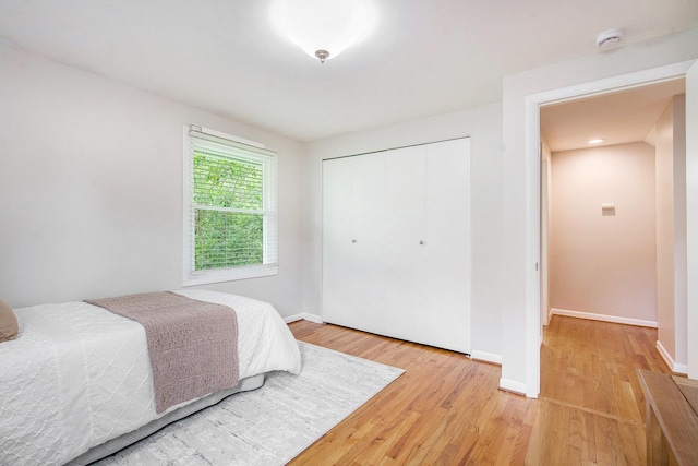 429 S 7th St # 1, Ann Arbor, MI 48103 - bedroom featuring light wood-style floors, a closet, and baseboards