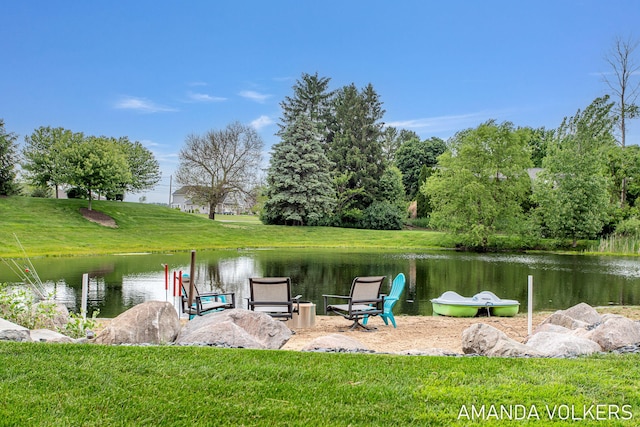 1551 Providence Cove Ct, Byron Center, MI 49315 - dock area with a water view and a lawn