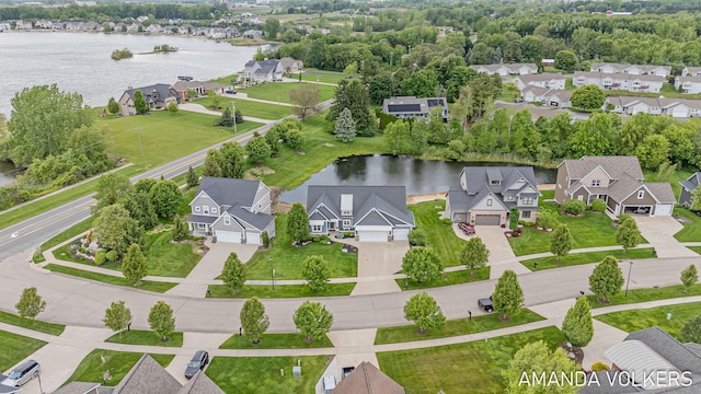 1551 Providence Cove Ct, Byron Center, MI 49315 - aerial perspective of suburban area featuring a large body of water