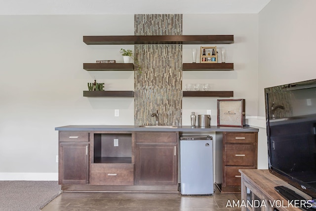 1551 Providence Cove Ct, Byron Center, MI 49315 - indoor wet bar featuring fridge and baseboards
