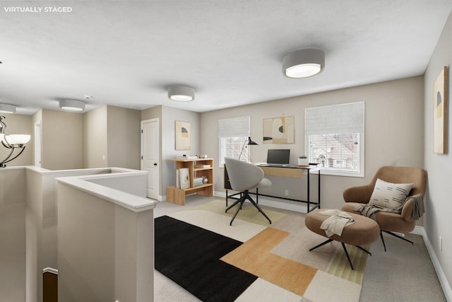 10693 Bear Lake Trl, Portage, MI 49024 - home office with light colored carpet and baseboards