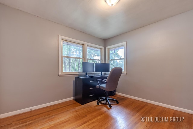 544 Shawmut Blvd NW, Grand Rapids, MI 49504 - office area featuring baseboards and light wood-style floors