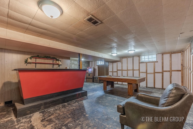 544 Shawmut Blvd NW, Grand Rapids, MI 49504 - rec room featuring pool table and unfinished concrete floors