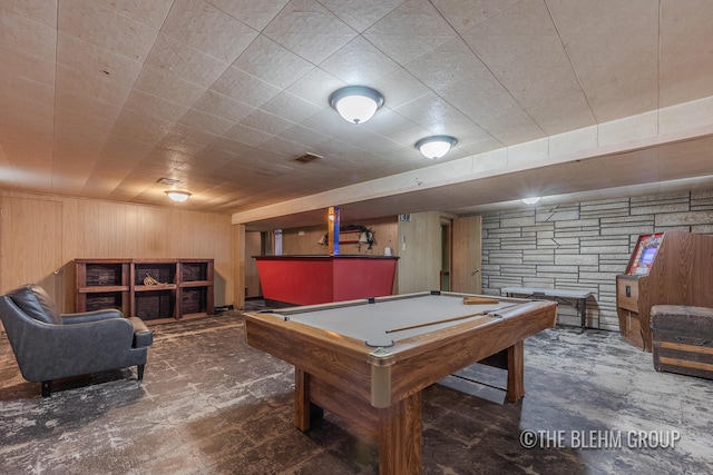 544 Shawmut Blvd NW, Grand Rapids, MI 49504 - playroom featuring wooden walls and billiards table