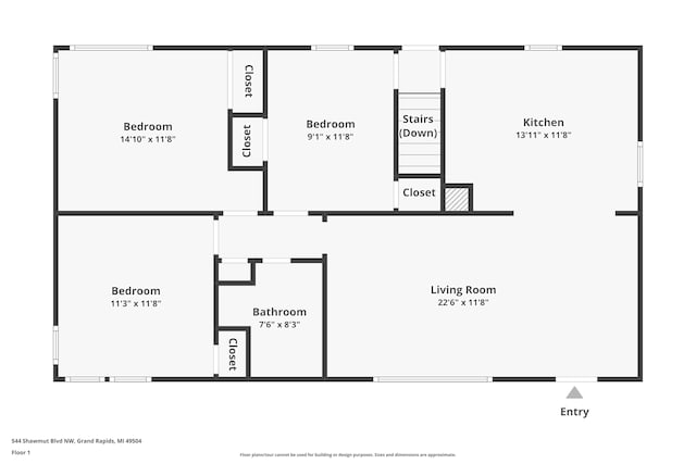 544 Shawmut Blvd NW, Grand Rapids, MI 49504 - view of room layout