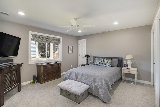 2019 Lakeview Dr, Portage, MI 49002 - bedroom featuring carpet, baseboards, recessed lighting, and ceiling fan