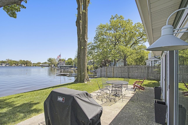 2019 Lakeview Dr, Portage, MI 49002 - view of patio / terrace with a water view and area for grilling