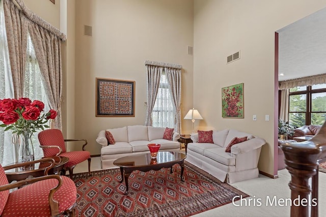 150 Bay Circle Dr, Holland, MI 49424 - living room with a towering ceiling and carpet flooring