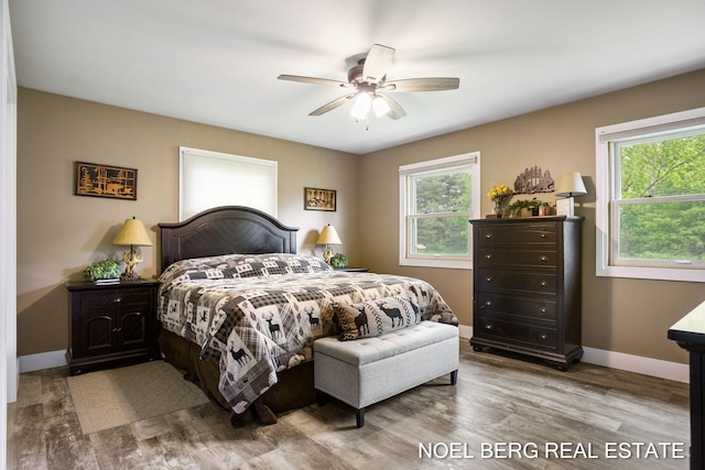16507 Sleeper St, Grand Haven, MI 49417 - bedroom featuring wood finished floors, baseboards, and a ceiling fan