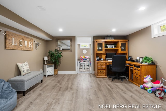 16507 Sleeper St, Grand Haven, MI 49417 - office area with light wood finished floors and recessed lighting