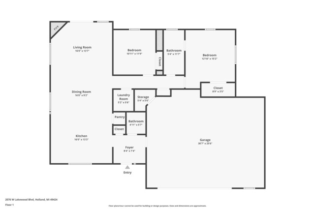 2076 W Lakewood Blvd, Holland, MI 49424 - floor plan / room layout