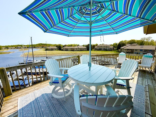 3633 Marina View Pt, Muskegon, MI 49441 - wooden terrace featuring a water view