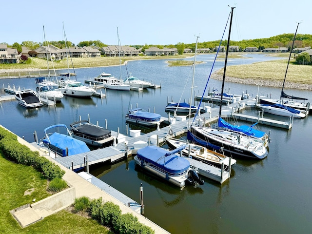 3633 Marina View Pt, Muskegon, MI 49441 - dock area with boat lift and a water view