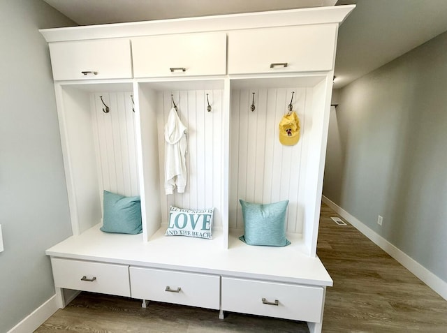 3633 Marina View Pt, Muskegon, MI 49441 - mudroom with baseboards and dark wood-style floors