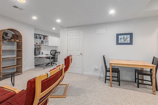 4223 Spring Lake Blvd, Ann Arbor, MI 48108 - home office featuring light carpet, baseboards, and recessed lighting