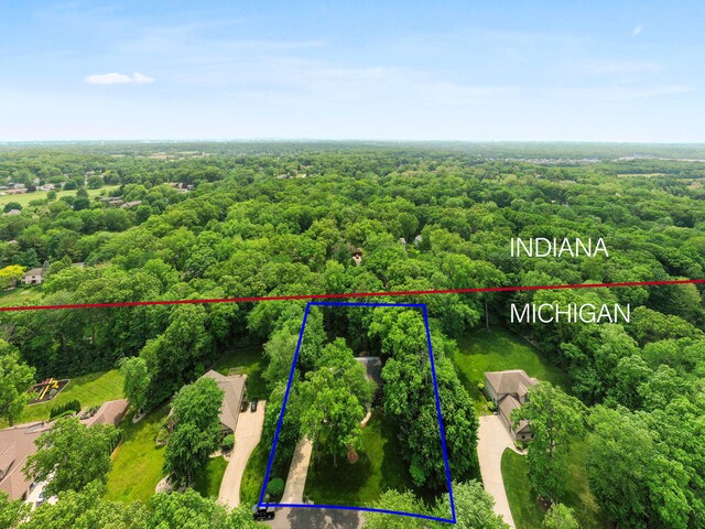 33081 Old Post Rd, Niles, MI 49120 - aerial overview of property's location featuring a forest and property boundaries highlighted