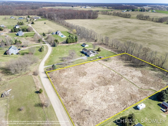 0 Shagawa Trl, Lowell, MI 49331 - overview of rural landscape with property parcel outlined