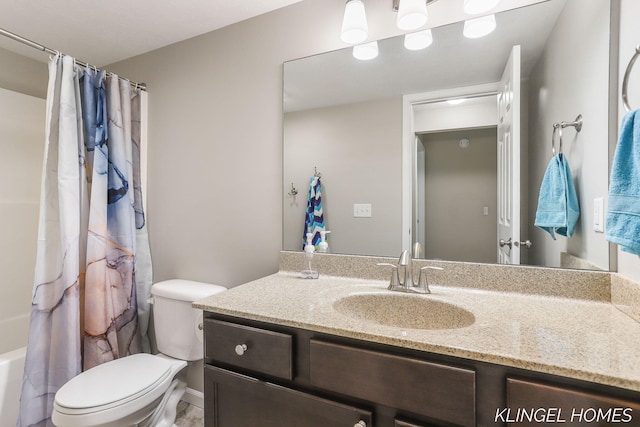 926 N Sandalwood Cir, Muskegon, MI 49441 - bathroom with vanity, toilet, and shower / bath combo with shower curtain