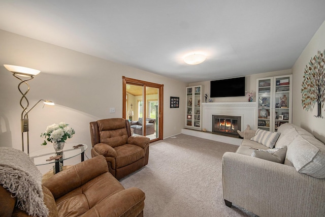 489 Old Creek Ct, Saline, MI 48176 - living room with light colored carpet and a glass covered fireplace