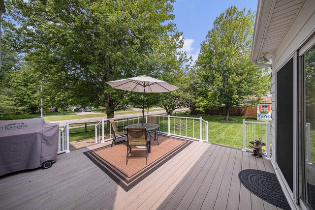 489 Old Creek Ct, Saline, MI 48176 - deck featuring outdoor dining area