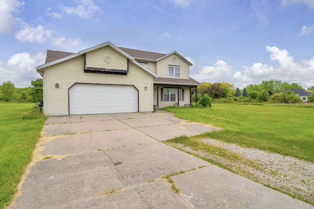 2045 E Baldwin Rd, Grand Blanc, MI 48439 - view of front facade with a front lawn, an attached garage, concrete driveway, and roof with shingles