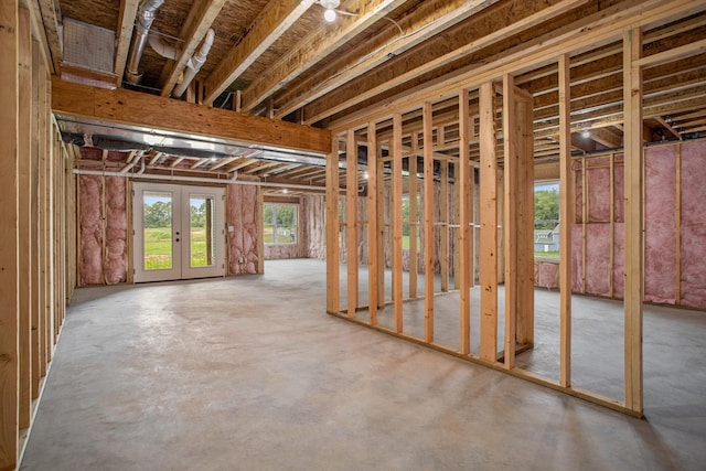 2141 N 35th St, Galesburg, MI 49053 - miscellaneous room featuring concrete floors and french doors