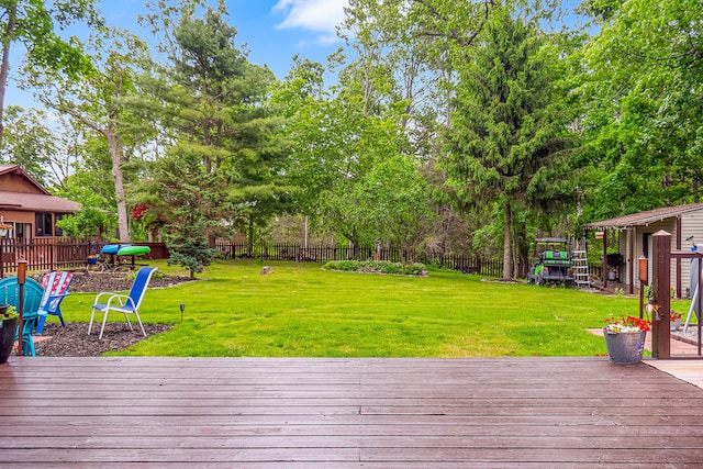 4744 Sandy Ln, Whitehall, MI 49461 - wooden deck featuring view of scattered trees