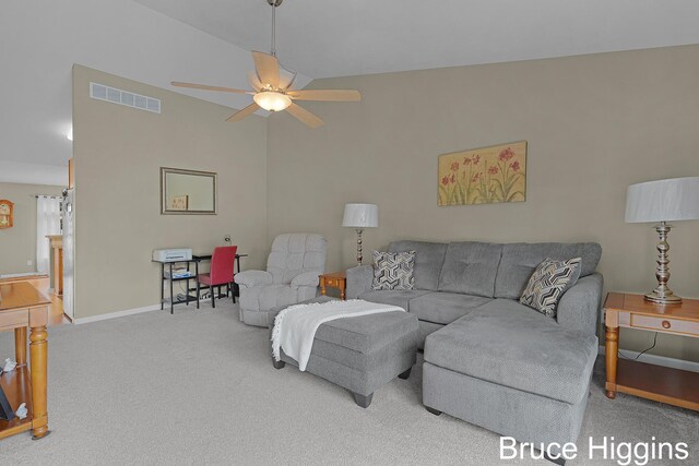 614 Oriole Ct Unit 7, Middleville, MI 49333 - carpeted living area with a ceiling fan and baseboards