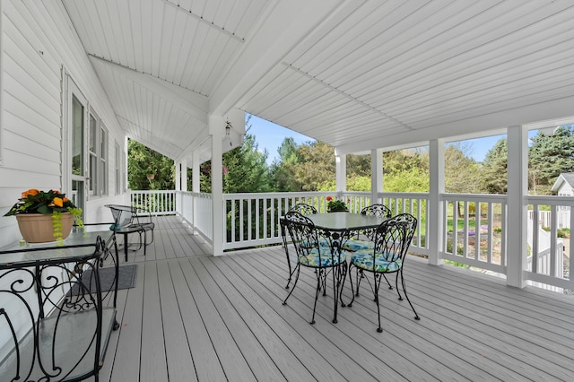 7572 S 10th St, Kalamazoo, MI 49009 - wooden terrace with outdoor dining area