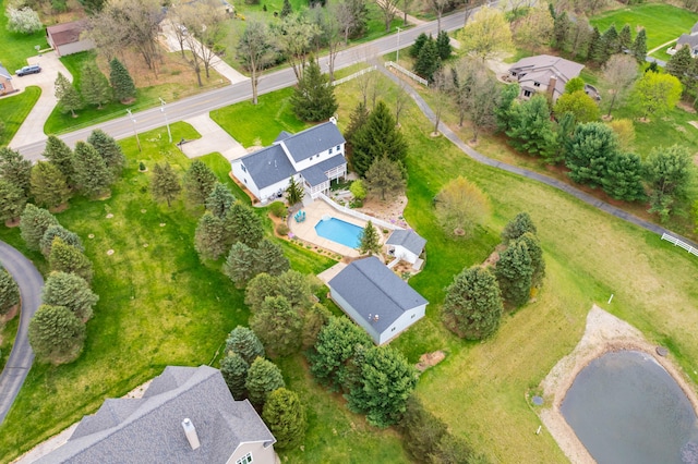 7572 S 10th St, Kalamazoo, MI 49009 - aerial view of property's location featuring a pool area