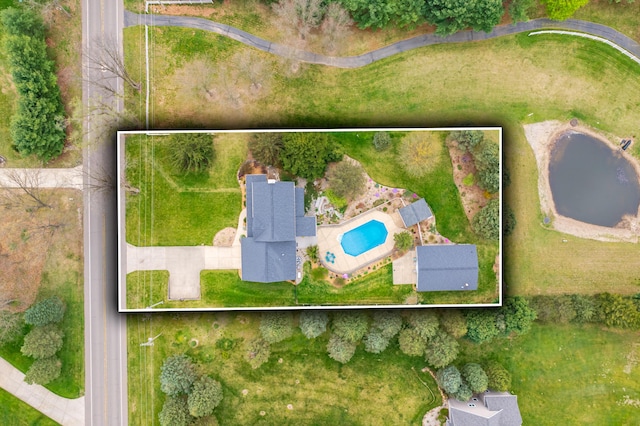 7572 S 10th St, Kalamazoo, MI 49009 - aerial overview of property's location with a pool area