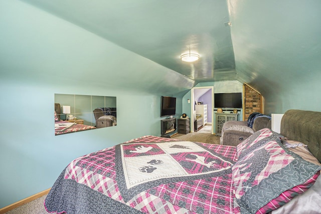 18422 Merriman Rd, Romulus, MI 48174 - bedroom featuring carpet flooring, vaulted ceiling, and baseboards